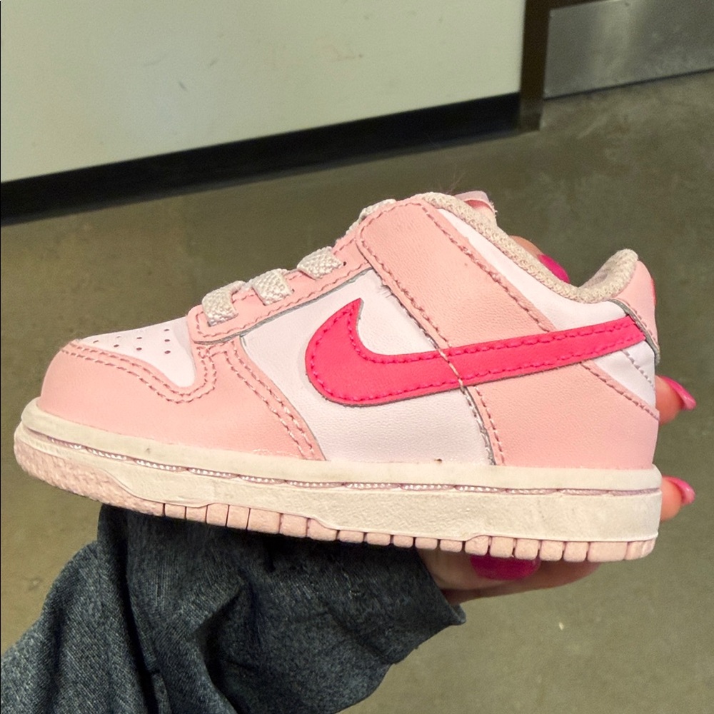 Nike Kids Light Pink and Hot Pink Sneakers - Picture 3 of 3
